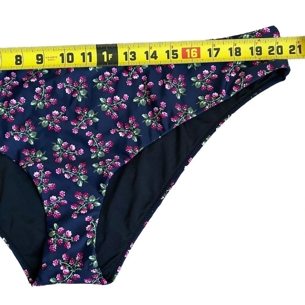 NWT J. Crew Hipster Bikini Bottom in Twilight Berry Navy with Pink Print Sz 2X